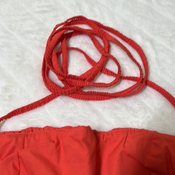 Princess Polly Crop Backless Halter Top Coral Size 4 - Picture 7 of 10